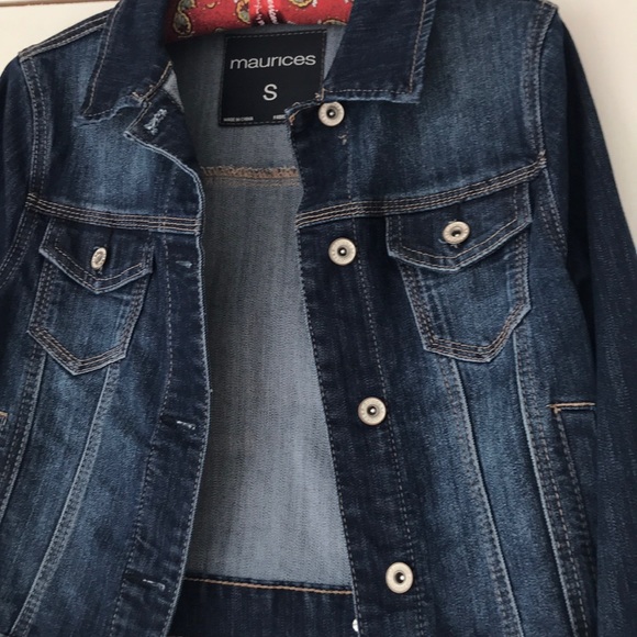 NWOT dark denim jean jacket size S Maurice’s - Picture 2 of 7